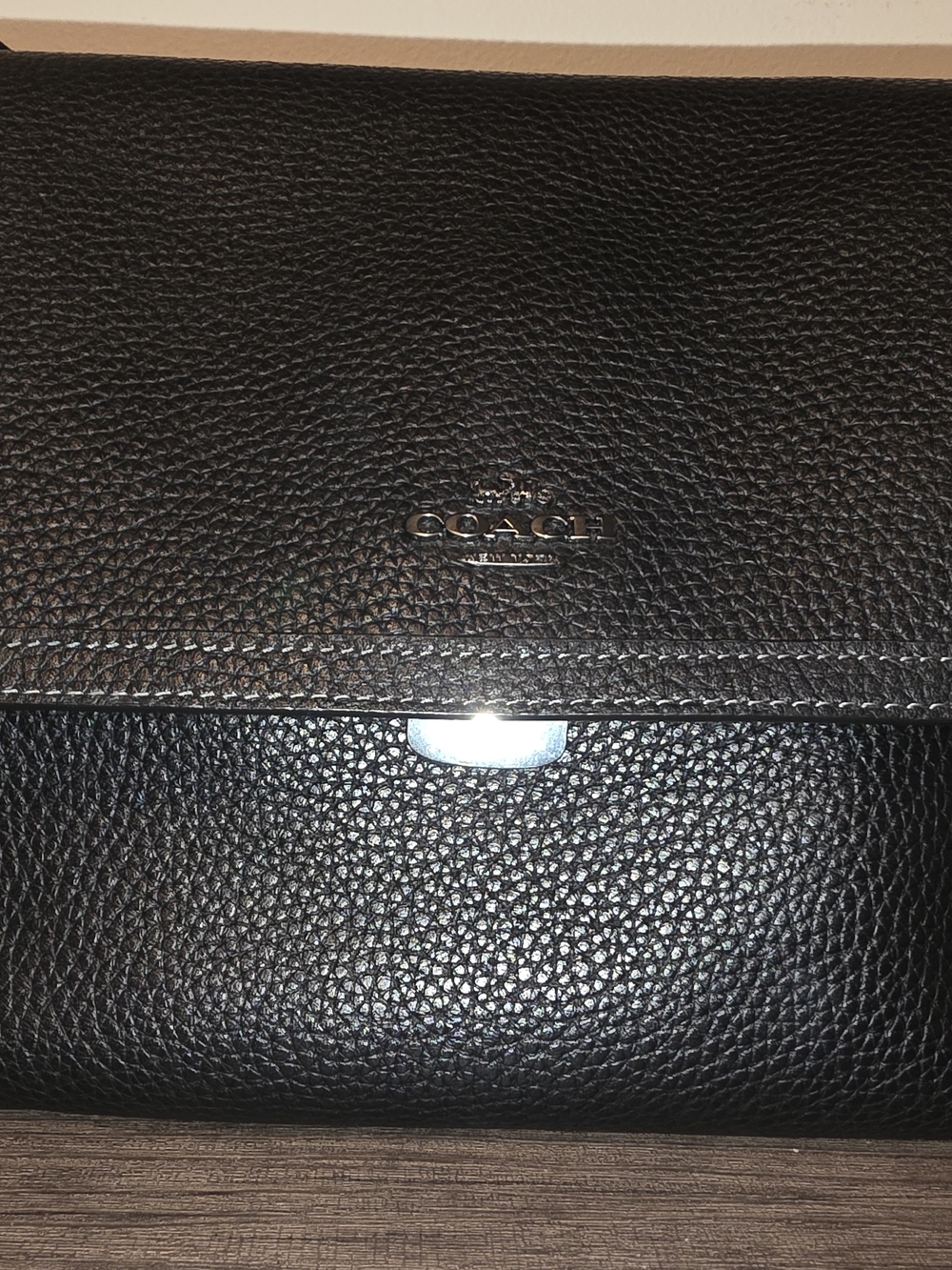 RARE Coach Etta Large Black Pebbled Leather Shoulder Bag